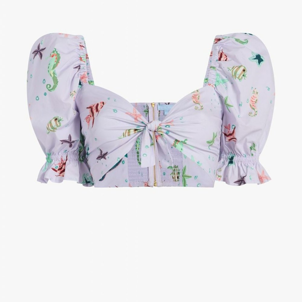 NWT Hill House Isabella Cropped Top Sea Creatures Size S